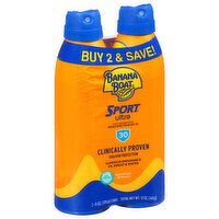 Banana Boat Clean Sunscreen Spray, Ultra, Sport, Broad Spectrum SPF 30, 2 Each