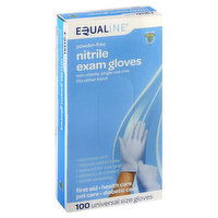 Equaline Exam Gloves, Nitrile, Universal Size, 100 Each