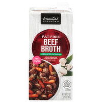 Essential Everyday Broth, Fat Free, Reduced Sodium, Beef, 32 Ounce