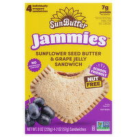 SunButter Jammies Sunflower Seed Butter & Grape Jelly Sandwich, 4 Each