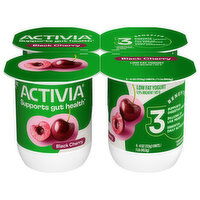 Activia Low Fat Black Cherry Yogurt, 4 Each