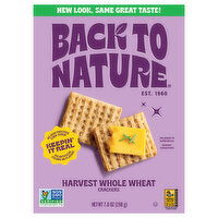 Back to Nature Crackers, Harvest Whole Wheat, 7 Ounce