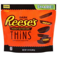 Reese's Peanut Butter Cups, Dark, Thins, Share Pack, 7.37 Ounce