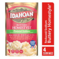 Idahoan Buttery Homestyle Reduced Sodium Mashed Potatoes, 4 Ounce