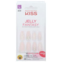 Kiss Jelly Fantasy Nails, Translucent, On-Trend, Long Length, 28 Each