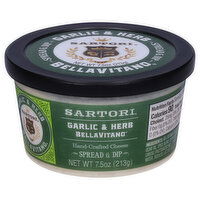 Sartori BellaVitano Spread & Dip, Garlic & Herb, 7.5 Ounce