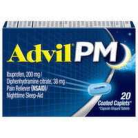 Advil PM Pain Reliever/Nighttime Sleep-Aid, Coated Caplets, 20 Each