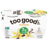 Too Good & Co. Yogurt, Cultured, Ultra-Filtered, Low Fat Milk, Vanilla, Blended, 4 Pack, 4 Each