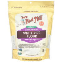 Bob's Red Mill Rice Flour, Organic, White, Stone Ground, 24 Ounce