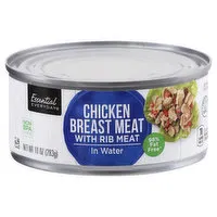 Essential Everyday Chicken Breast Meat with Rib Meat in Water, 10 Ounce