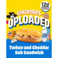 Lunchables Uploaded 6-Inch Turkey & Cheddar Cheese Sub Sandwich Meal Kit with Water, Pringles Potato Crisps, Hershey's Kisses & Kool-Aid Tropical Punch SIngle, 15 Ounce