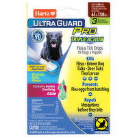 Hartz Ultra Guard Pro Flea & Tick Drops, For Dogs & Puppies, 3 Each