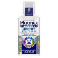 Mucinex Fast Max Severe Cold & Flu, Maximum Strength, Kickstart, Liquid, Menthol Flavor, 6 Fluid ounce