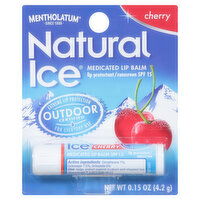 Mentholatum Natural Ice Lip Balm, Medicated, Cherry, 0.15 Ounce