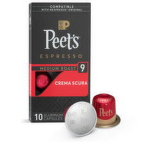 Peet's Espresso Crema Scura Medium Roast Espresso Capsules, 10 Each