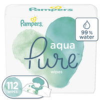 Pampers AquaPure Aqua Pure Sensitive Baby Wipes 2X Pop-Top 112 Count, 112 Each