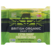 British Organic Dairy Co. Cheese, Organic, Extra Sharp, Cheddar, 7 Ounce