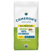 Cameron's Coffee, Organic, Whole Bean, Medium Roast, 100% Colombian, Value Size, 32 Ounce