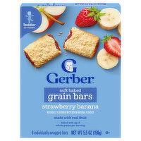 Gerber Toddler (12+ Months) Soft Baked Strawberry Banana Toddler Grain Bars, 8 Each