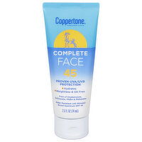 Coppertone Complete Sunscreen Lotion, Face, Broad Spectrum SPF 45, 2.5 Fluid ounce