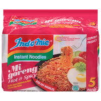 Indomie Mi Goreng Instant Noodles, Hot & Spicy, 5 Pack, 5 Each