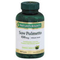 Nature's Bounty Saw Palmetto, 450 mg, Capsule, 250 Each