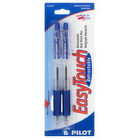 EasyTouch Pilot Ball Point Pen, Retractable, Medium, Blue, 2 Each