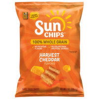 SunChips 100% Whole Grain Harvest Cheddar Whole Grain Snacks, 7 Ounce