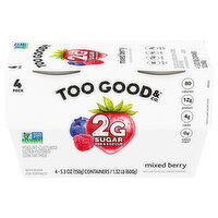 Too Good & Co. Yogurt, Mixed Berry, Ultra-Filtered, Low Fat, 4 Each