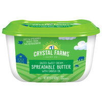 Crystal Farms Spreadable Butter, with Canola Oil, Salted Sweet Cream, 15 Ounce