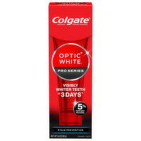 Colgate Optic White Toothpaste, Pro Series, Stain Prevention, 3 Ounce