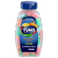 Tums Chewable Tablets Extra Strength Assorted Fruit 750 Antacid, 96 Each