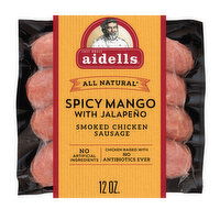 Aidells Smoked Chicken Sausage, Spicy Mango with Jalapeño (4 Fully Cooked Links), 12 Ounce