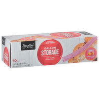 Essential Everyday Storage Bags, Double Zipper, Gallon, 70 Each