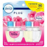 Febreze Plug Scented Oil Refill, Downy Scent, April Fresh, 2 Each