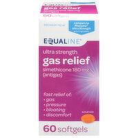 Equaline Gas Relief, Ultra Strength, 180 mg, Softgels, 60 Each