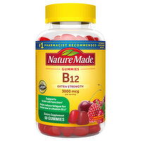 Nature Made Vitamin B12, Cherry & Mixed Berry, Extra Strength, 3000 mcg, Gummies, 60 Each