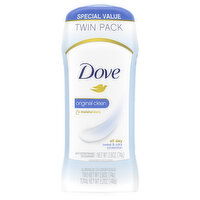 Dove Deodorant, Anti-Perspirant, Original Clean, Twin Pack, Special Value, 2 Each