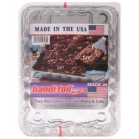 Handi-Foil Cake Pans & Lids, Rectangular, 2 Each