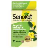 Senokot Constipation Relief, Regular Strength, Tablets, 20 Each