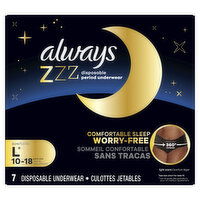 Always ZZZ Always ZZZ Overnight Disposable Period Underwear Size L, 7 Count, 7 Each