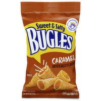 Bugles Corn Snacks, Crispy, Caramel, 6 Ounce