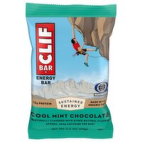 CLIF BAR - Cool Mint Chocolate with Caffeine - Made with Organic Oats - Energy Bars - Non-GMO - Plant Based Protein Bars (1 Count), 2.4 Ounce