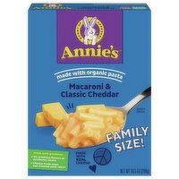 Annie's Macaroni & Classic Cheddar Family Size, 10.5 Ounce
