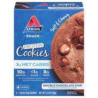 Atkins Protein Cookies, Double Chocolate Chip, 4 Each