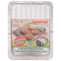 Handi-Foil Baking Pans with Grease Absorbing Liner, Healthy, 3 Each