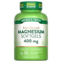 Nature's Truth Magnesium, Extra Strength, 400 mg, Softgels, 72 Each