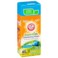 Arm & Hammer Essentials Disinfecting Wipes, Renewing Rain, 40 Each