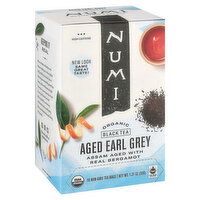 Numi Black Tea, Organic, Aged Earl Grey, Tea Bags, 1.27 Ounce