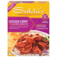 Sukhi's Indian Frozen Meal Frozen Meal - Chicken Curry w/Naan & Basmati Rice, 11 Ounce